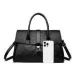 Elegant Crocodile Boston Bag - Image 4
