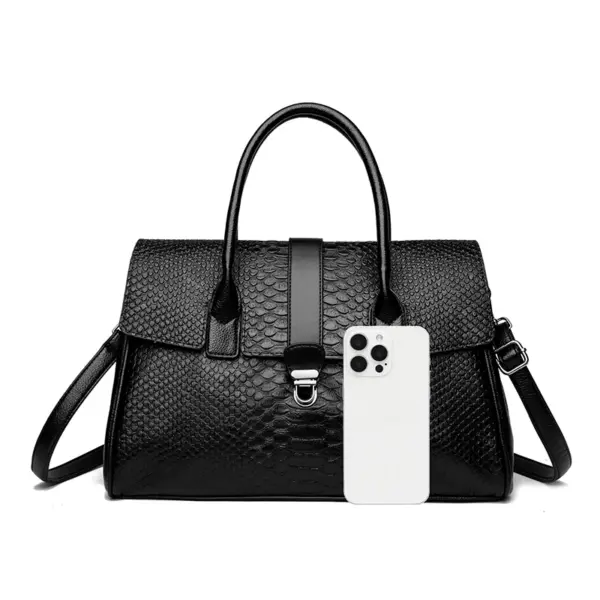 Elegant Crocodile Boston Bag - Image 4