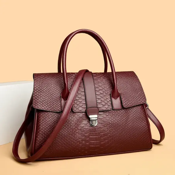 Elegant Crocodile Boston Bag - Image 12