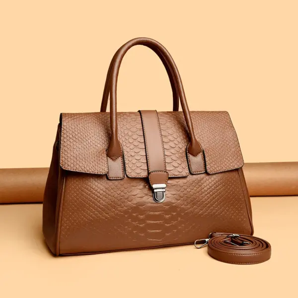 Elegant Crocodile Boston Bag - Image 13