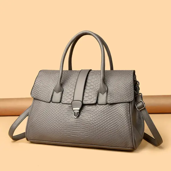 Elegant Crocodile Boston Bag - Image 15