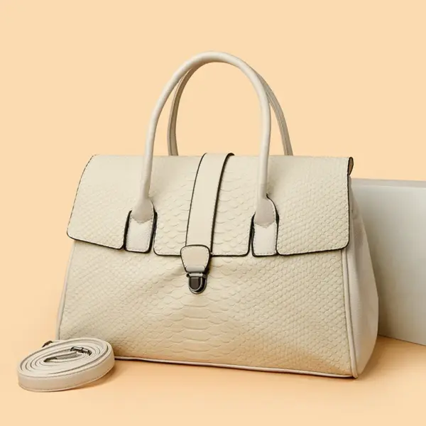 Elegant Crocodile Boston Bag - Image 16