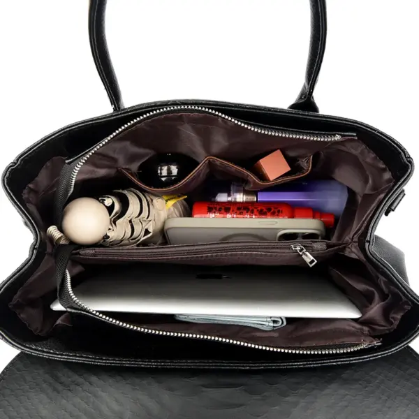 Elegant Crocodile Boston Bag - Image 3