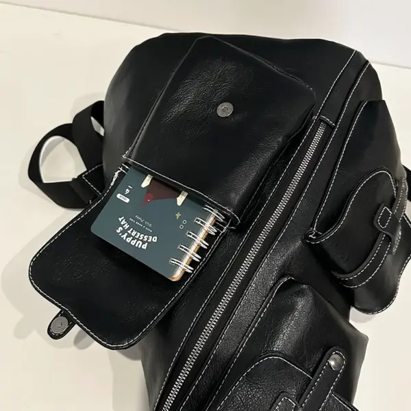 Stylish vintage leather backpack - Image 9