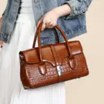 Vintage classic oil leather handbag - Image 4