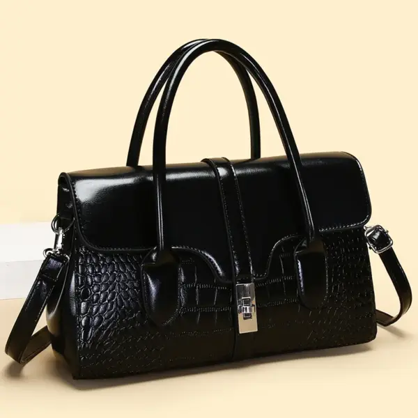 Vintage classic oil leather handbag - Image 8