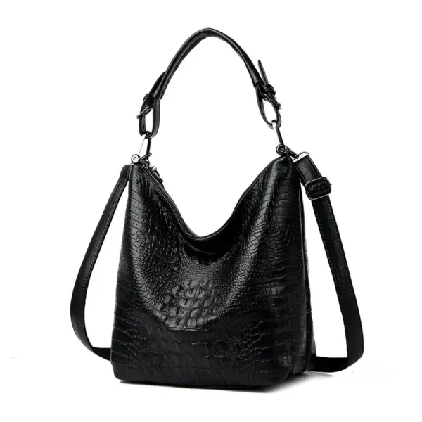 Vintage crocodile large capacity shoulder tote bag - Image 6
