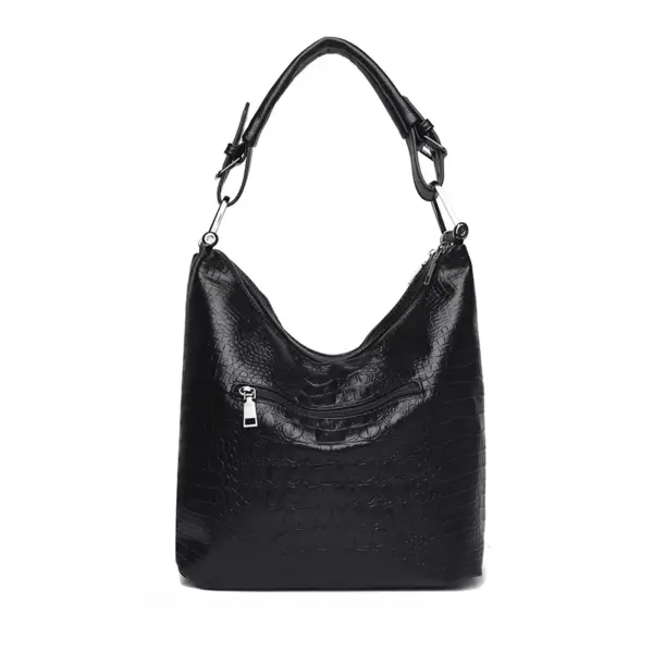 Vintage crocodile large capacity shoulder tote bag - Image 8