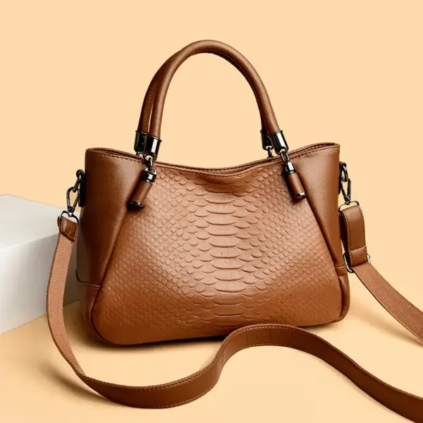 Elegant crocodile style shoulder tote bag - Image 9