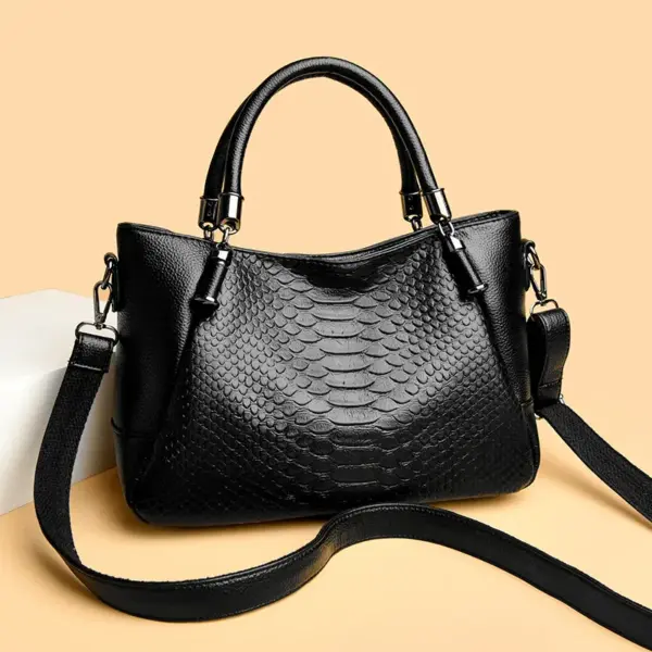 Elegant crocodile style shoulder tote bag - Image 10