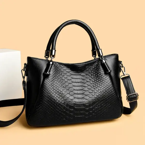 Elegant crocodile style shoulder tote bag - Image 11