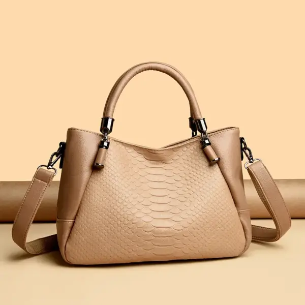 Elegant crocodile style shoulder tote bag - Image 12