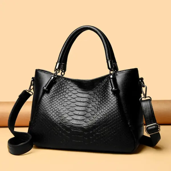 Elegant crocodile style shoulder tote bag - Image 13