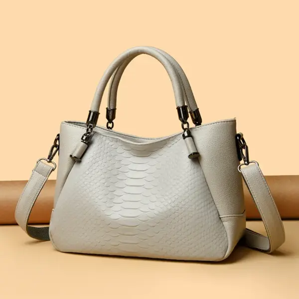 Elegant crocodile style shoulder tote bag - Image 14