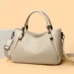 Elegant crocodile style shoulder tote bag - Image 15