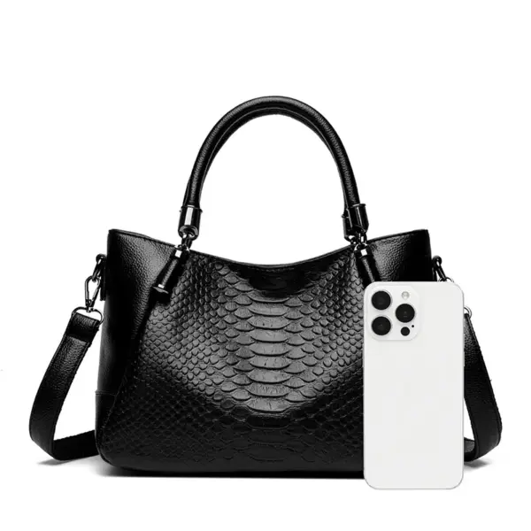 Elegant crocodile style shoulder tote bag - Image 5