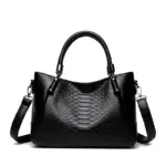 Elegant crocodile style shoulder tote bag