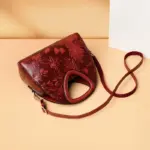 Flower Embossed Vintage Women Handbag - Image 13