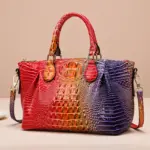 Vintage large capacity crocodile luxury tote bag - Image 13