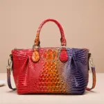 Vintage large capacity crocodile luxury tote bag - Image 14