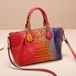 Vintage large capacity crocodile luxury tote bag - Image 15