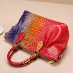 Vintage large capacity crocodile luxury tote bag - Image 16
