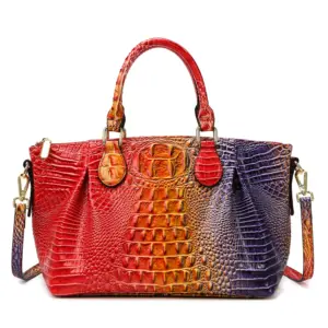 Vintage large capacity crocodile luxury tote bag