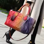 Vintage large capacity crocodile luxury tote bag - Image 3