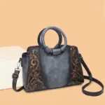 Premium Vintage Women's Handbag with Round Top Handle - Image 2