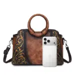 Premium Vintage Women's Handbag with Round Top Handle - Image 10