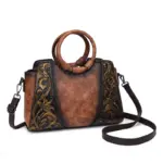 Premium Vintage Women's Handbag with Round Top Handle - Image 11