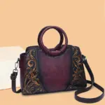 Premium Vintage Women's Handbag with Round Top Handle - Image 3