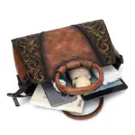 Premium Vintage Women's Handbag with Round Top Handle - Image 23