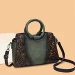 Premium Vintage Women's Handbag with Round Top Handle - Image 4