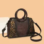 Premium Vintage Women's Handbag with Round Top Handle - Image 6