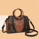 Premium Vintage Women's Handbag with Round Top Handle - Image 8