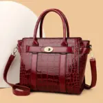 Vintage crocodile pattern designer handbag - Image 20