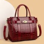 Vintage crocodile pattern designer handbag - Image 21