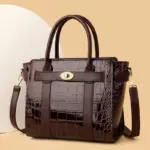 Vintage crocodile pattern designer handbag - Image 23