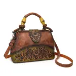 Vintage embossed pattern women handbag - Image 12