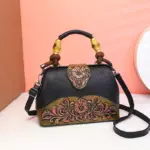 Vintage embossed pattern women handbag - Image 4