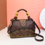 Vintage embossed pattern women handbag - Image 6