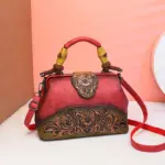 Vintage embossed pattern women handbag - Image 7