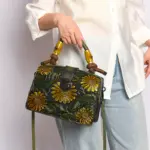 Women's Luxury Handbag with Vintage Floral Design - Image 9