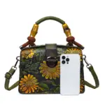 Women's Luxury Handbag with Vintage Floral Design - Image 20