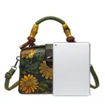 Women's Luxury Handbag with Vintage Floral Design - Image 21
