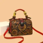 Women's Luxury Handbag with Vintage Floral Design - Image 28