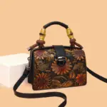 Women's Luxury Handbag with Vintage Floral Design - Image 29