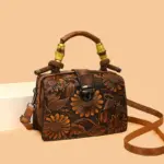 Women's Luxury Handbag with Vintage Floral Design - Image 30