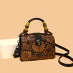 Women's Luxury Handbag with Vintage Floral Design - Image 31